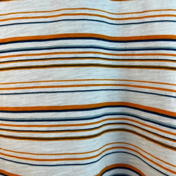 GUESS Jeans x A$AP Rocky - Striped Long Sleeve T-Shirt - Orange/White/Blue - Med - Picture 6 of 8